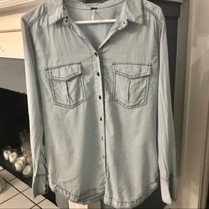 Free People light blue button down